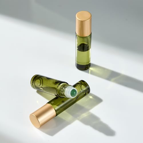 Qeuly Rose Quartz Roller Bottles 6 Pack 10ml Essential Oil