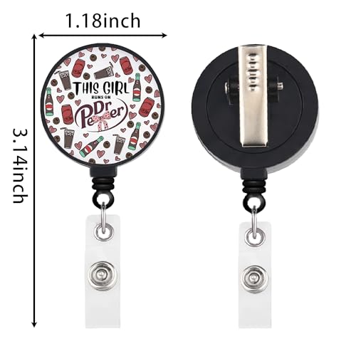 Soda Lover Retractable Badge Reel with Alligator Clip