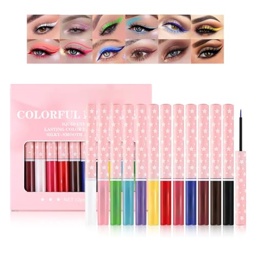 12-Color Matte Liquid Eyeliner Set – Waterproof, Long-Lasting