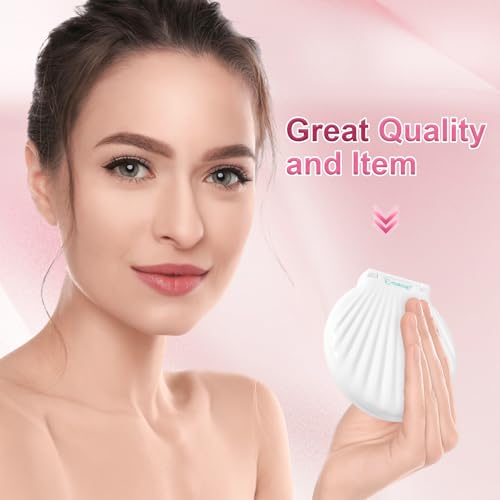Compact Makeup Mirror for Purse, Travel Compact Mirror Magnification 2x/1x, Travel Vanity Mirror Mini Hand Mirror Magnifying Mirror Portable, Lightweight & Shatterproof, White