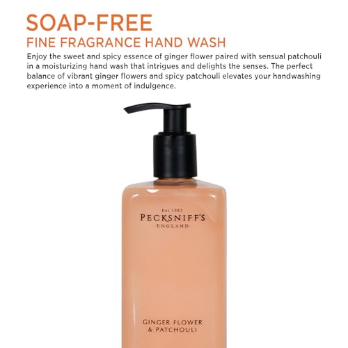 Pecksniff's Moisturizing Hand Wash - Vitamin B Enriched, Natural & Gentle Cleanser, Luxurious Hand Wash 500ml/16.9 fl oz (Ginger Flower & Patchouli)