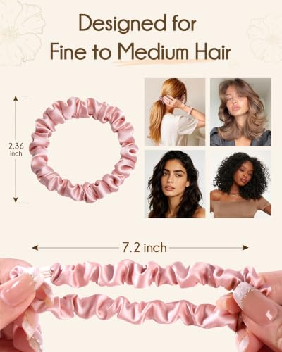 YANIBEST 8 Pcs Satin Hair Ties - Gentle No Damage Hair Scrunchies