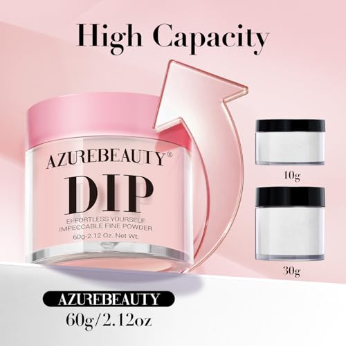 AZUREBEAUTY Sheer Nude Pink Nail Dip Powder - 60g Fast-Drying Salmon Rose