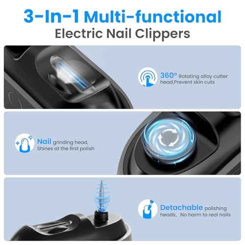 Electric Nail Clipper with Dual-Edge Cutting & Dust Collector