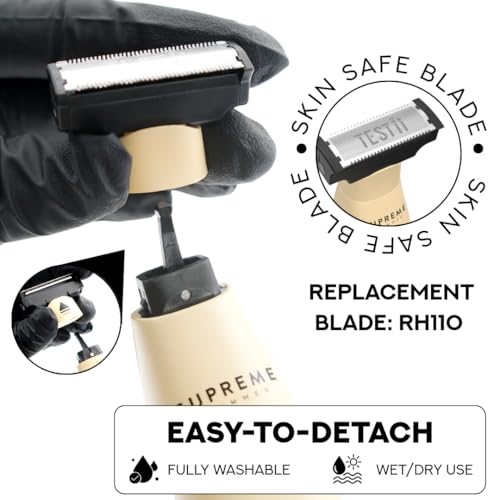 Supreme Trimmer Testii STH120 Men¡¯s Ball Trimmer and Body Groomer, Waterproof Wet Dry Use, Skin-Safe Blade System, USB-C Fast Charging, 90 Min Runtime, Replacement Heads Available