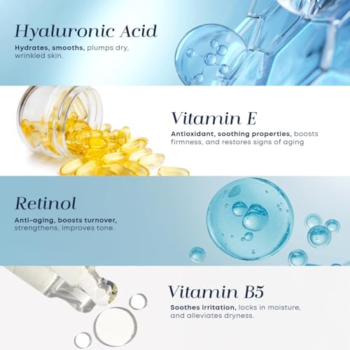 Glow Elixir Retinol Serum for Face with Hyaluronic Acid ? Hydrating Anti-Aging Face Serum for Wrinkles Fine Lines & Uneven Skin Tone ? Dermatologist Tested Korean Skin Care ? Clean Beauty ? 2.02 Fl Oz