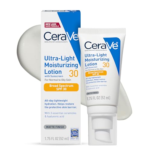 CeraVe Ultra-Light Moisturizing Lotion SPF 30 - Oil Free Daily Face Moisturizer
