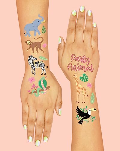 Jungle Temporary Tattoos - 36 Styles Safari Animal Design
