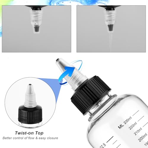 Hair Dye Applicator Bottles 2 Pcs 8.5oz with Graduated Scale