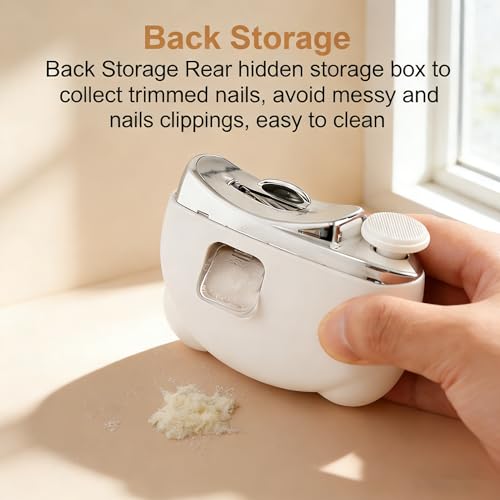 Electric Nail Clipper with LED Light, Automatic Trimmer for Seniors