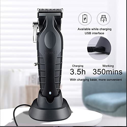 Kemei km 2296 Professional Cordless Hair Clippers for Men, Rechargeable Hair/Beard Trimmers with Base, Adjustable Haircut Machine for Stylists and Barbers Grooming Kit