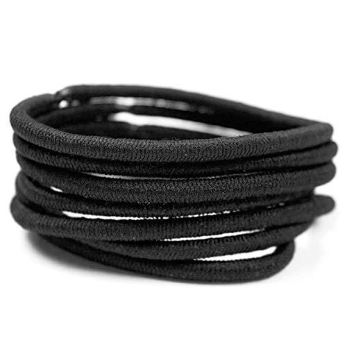 Scunci No-Damage All Day Medium Hold Hair Elastics, Black, 30 Count