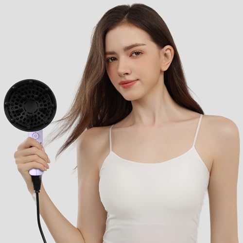 AINA Hair Dryer with Diffuser & Comb, 1600W, 2 Heat Settings