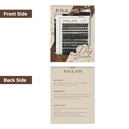JMS Black Pearl 200D Silk Lash Clusters Kit with Tools