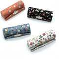HUELE 4-Piece Floral Lipstick Case Organizer with Mirror, Travel Cosmetic Bag