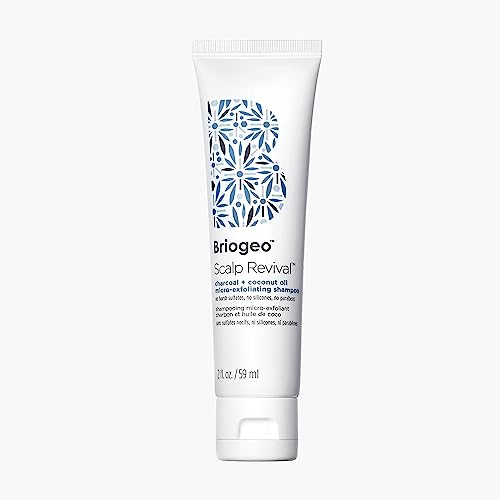 Briogeo Scalp Revival Exfoliator Charcoal Shampoo, Treatment for Dry & Itchy Scalp, Clarifying Shampoo for Build Up, 2 oz