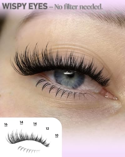 Wispy Lash Clusters 10-18mm CD Curl Eyelash Extensions with Bottom Lashes