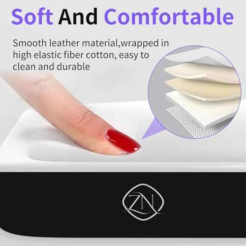 ZIZZON UV LED Nail Lamp with Arm Rest Pillow for Gel Polish 72W Power Nail Light Dryer with 4 Timers and Touch Screen Perfect for Salon or Home Use