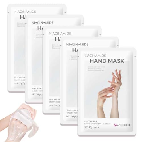 Amococo Niacinamide Hand Mask 5-Pack for Dry Cracked Skin & Cuticles