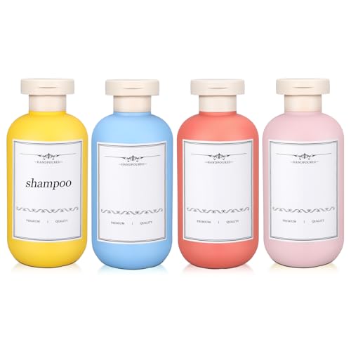 4-Pack 6.8oz Travel Shampoo Bottles, Leak-Proof Refillable Squeeze