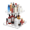 2-Tier Perfume Tray,Clear Perfume Organizer for Dresser and Counter,Acrylic Perfume Stand Organizer Vanity Trays Makeup Storage Holder for Bedroom Decor (10x8)