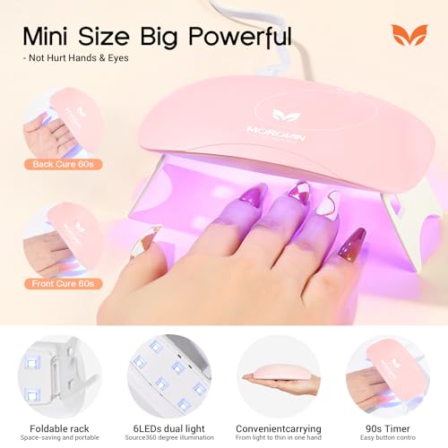 Morovan Poly Gel Nail Extension Kit with UV Lamp & Slip Solution (32 Colors)