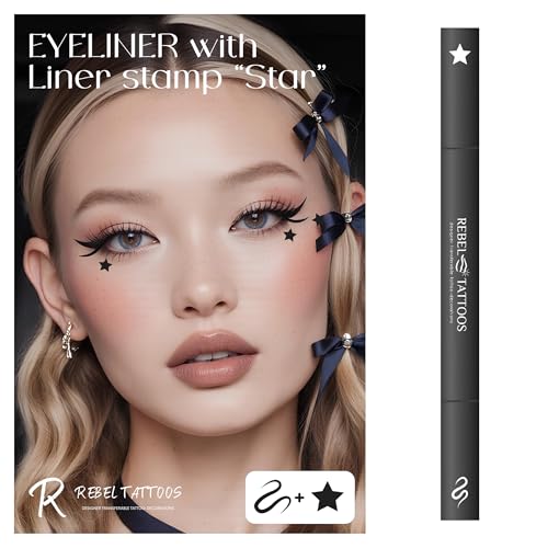 2-in-1 Eyeliner Stamp Star - Waterproof 24H Black Liquid