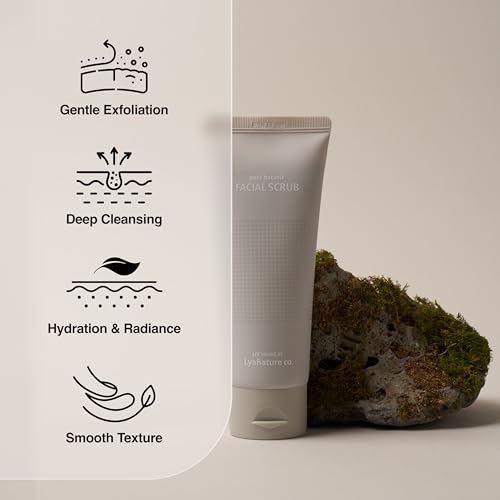 FACIAL SCRUB ? Organic Koean Face Scrub, All Natural Face Wash & Exfoliating Cleanser for Sensitive Skin, Deep Cleansing & Dead Skin Remover, Non-Toxic & Paraben-Free (3.53 fl oz / 100g)