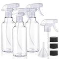 3-Pack 10oz Spray Bottles with Adjustable Nozzle & Funnel