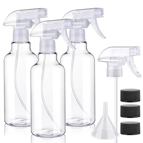 3-Pack 10oz Spray Bottles with Adjustable Nozzle & Funnel