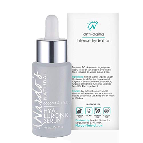 All Natural Hyaluronic Acid Serum for Face, For Women and Men - Anti-Wrinkle & Aging, Acne, Dark Spot, Facial Moisturizer, Lotion Alternative Made in the USA by Nardo¡¯s Natural Skin Care Products