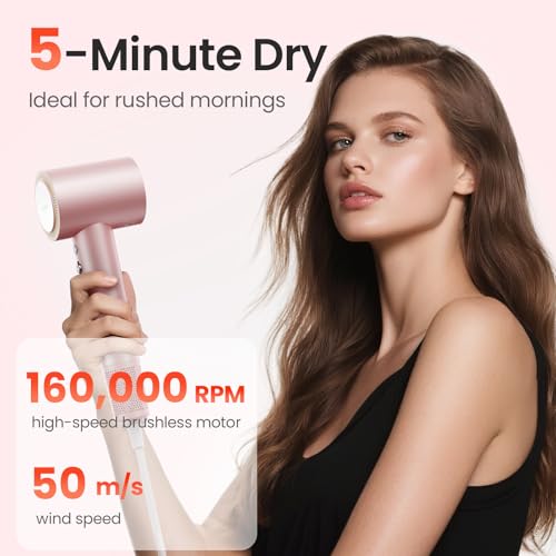 AirJetz Ionic Hair Dryer with Diffuser - 160,000 RPM Fast Drying