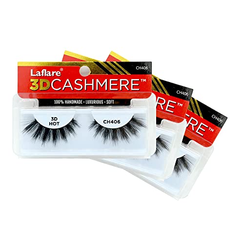 Laflare 3D Cashmere Eyelashes - 3 Pack Bundle, Reusable