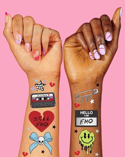 Emo Temporary Tattoos - 54 Styles | Waterproof Party Favors
