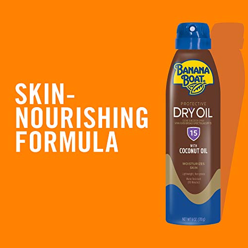 Banana Boat Dry Oil Tanning Spray SPF 15, Twin Pack 6oz