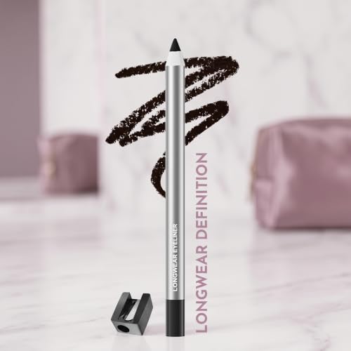 Foleto Waterproof Black Eyeliner Pencil with Built-In Sharpener - Long Lasting & Smudge Proof