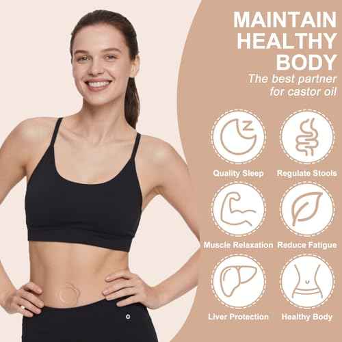 Castor Oil Patches for Belly Button, 100PCS Castor Oil Pack Wraps Organic Cotton Self-Adhesive Castors Oils Pack Anti Leakage Disposable Pads Portable & Breathable No Wash (Oil Not Included)