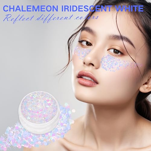 Mermaid White Face Glitter Gel - 10g, 4 Sparkling Styles