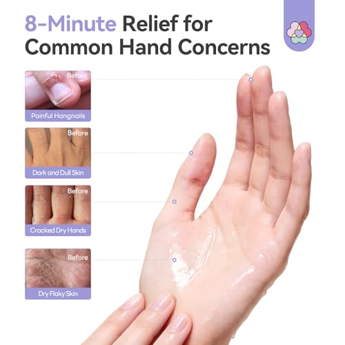 SAVILAND Moisturizing Hand Mask Gloves for Dry Cracked Hands - 6 Pack