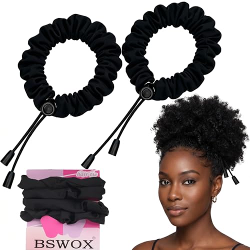 Adjustable Satin Hair Scrunchies for Curly & Thick Hair