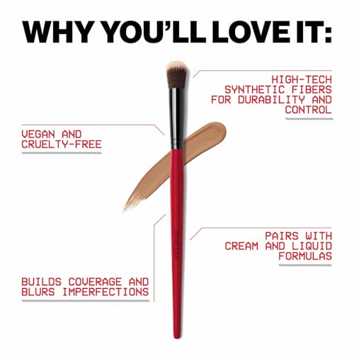 Smashbox Blurring Concealer Brush | Rounded Concealer Makeup Brush for Under Eyes | Airbrush Finish for Liquid or Cream Formulas