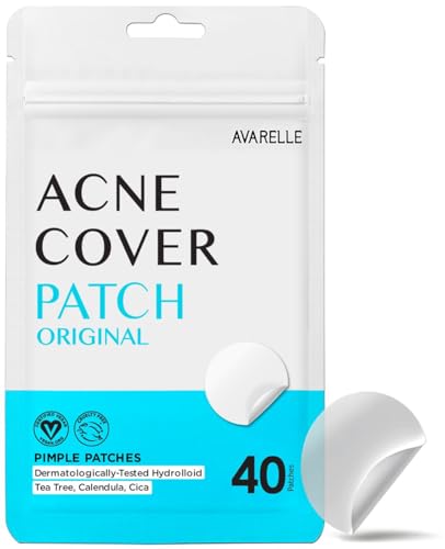 AVARELLE Acne Cover Patches, FSA HSA Eligible Hydrocolloid Pimple Patches for Face with Tea Tree Oil, Korean Skincare Zit Patches for Face | FSA HSA Store Eligible Items | Vegan, Cruelty-free