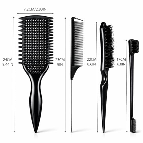 FJMYRXY Curly Hair Detangler Brush Set - 4-in-1 for All Hair Types