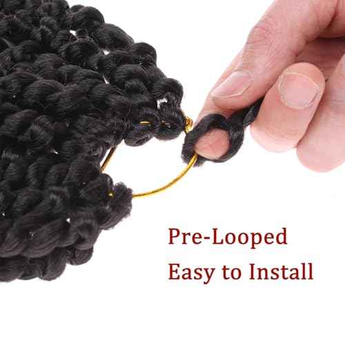 Xtrend 8 Packs Pre-twisted Passion Twist Crochet Hair 14 Inch Natural Pre-looped Crochet Braids Hair For Women Bohemian Synthetic Passion Braiding Hair Extension (8packs, T30#)