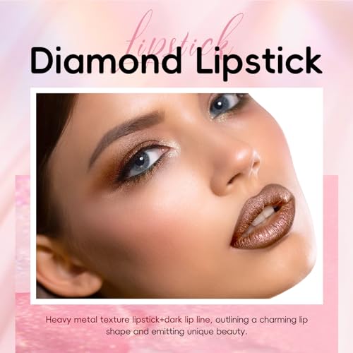 Metallic Dark Brown Lipstick & Liner Set - Diamond Shine