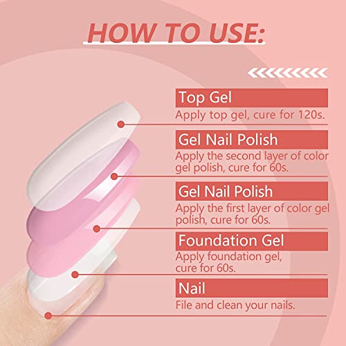 SAVILAND 42PCS Gel Nail Polish Set: 32 Colors Soak-off U V Gel Polish Kit with Base & Glossy Matte Top Coat Red Glitter Gel Polish Set Manicure Kit with Nail Brush for DIY Nail Girl Salon