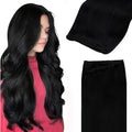 GOO GOO Double Weft Sew In Human Hair Extensions - 22 Inch 110g #1 Jet Black