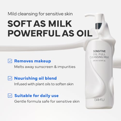 SAM'U Cleansing Milk - Milk-to-Oil Makeup Remover, 6.8 oz