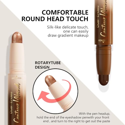 Dual-Ended Contour & Highlight Stick - Waterproof Cream Makeup