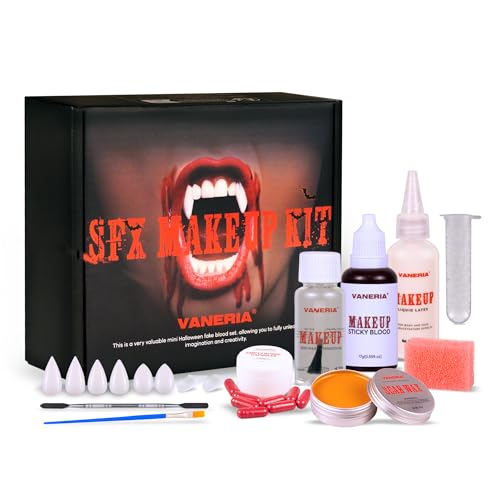 Halloween Vampire Makeup SFX Kit with Liquid Latex & Fake Blood